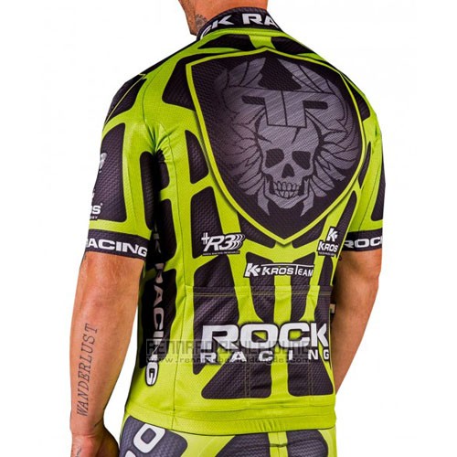 2016 Fahrradbekleidung Rock Racing Grun und Braun Trikot Kurzarm und Tragerhose